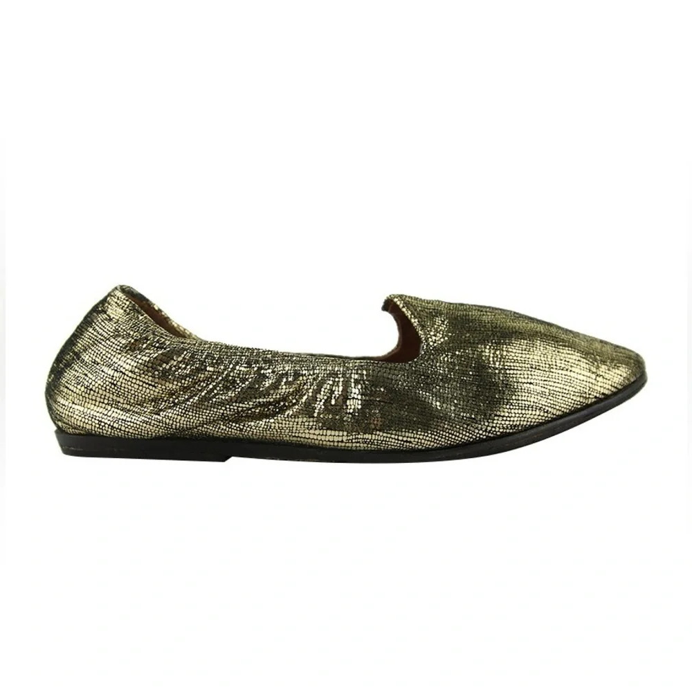 ✨ Lanvin Gold Scrunch Flat Loafers ✨